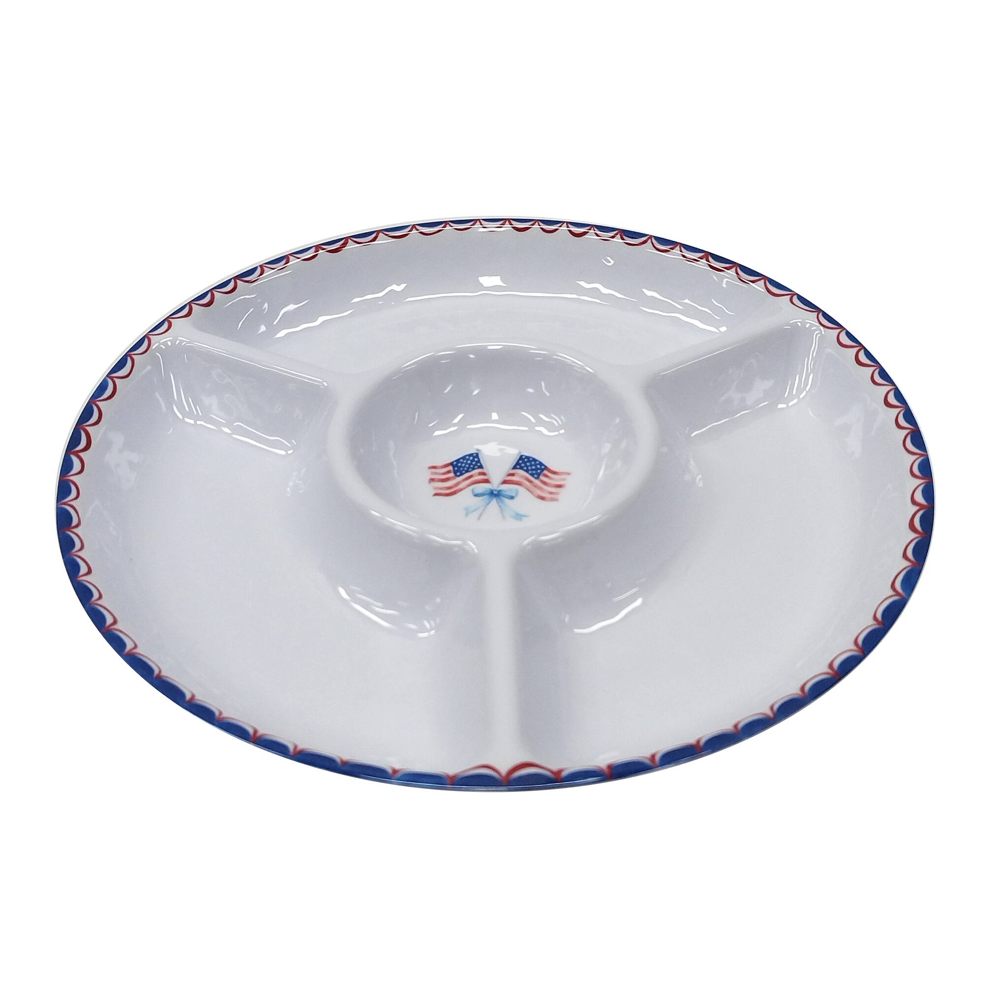 13" Red, White & Blue Divided Melamine Platter by Celebrate It™